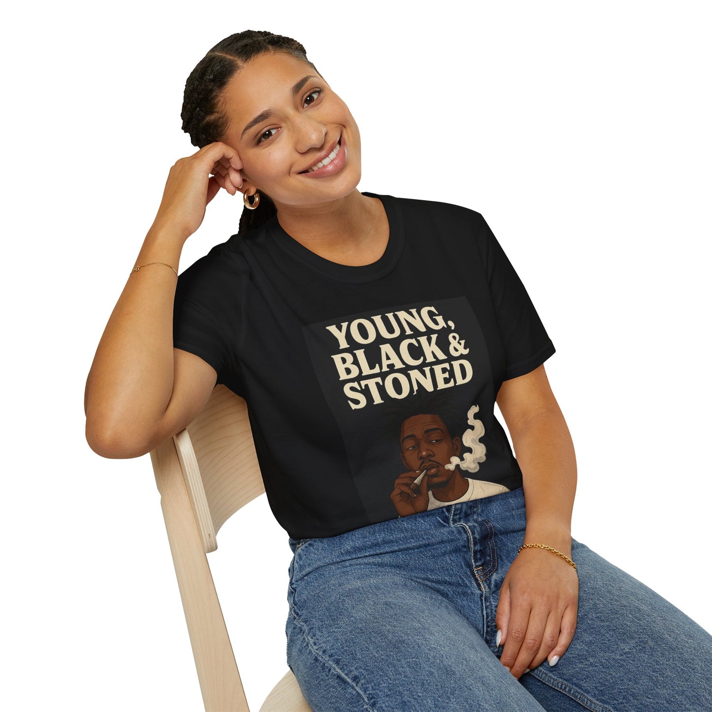 Young, Black & Stoned Unisex Softstyle T-Shirt | Casual Streetwear, Graphic Tee, Gift for Culture Enthusiasts, 420 Celebrations, [...]